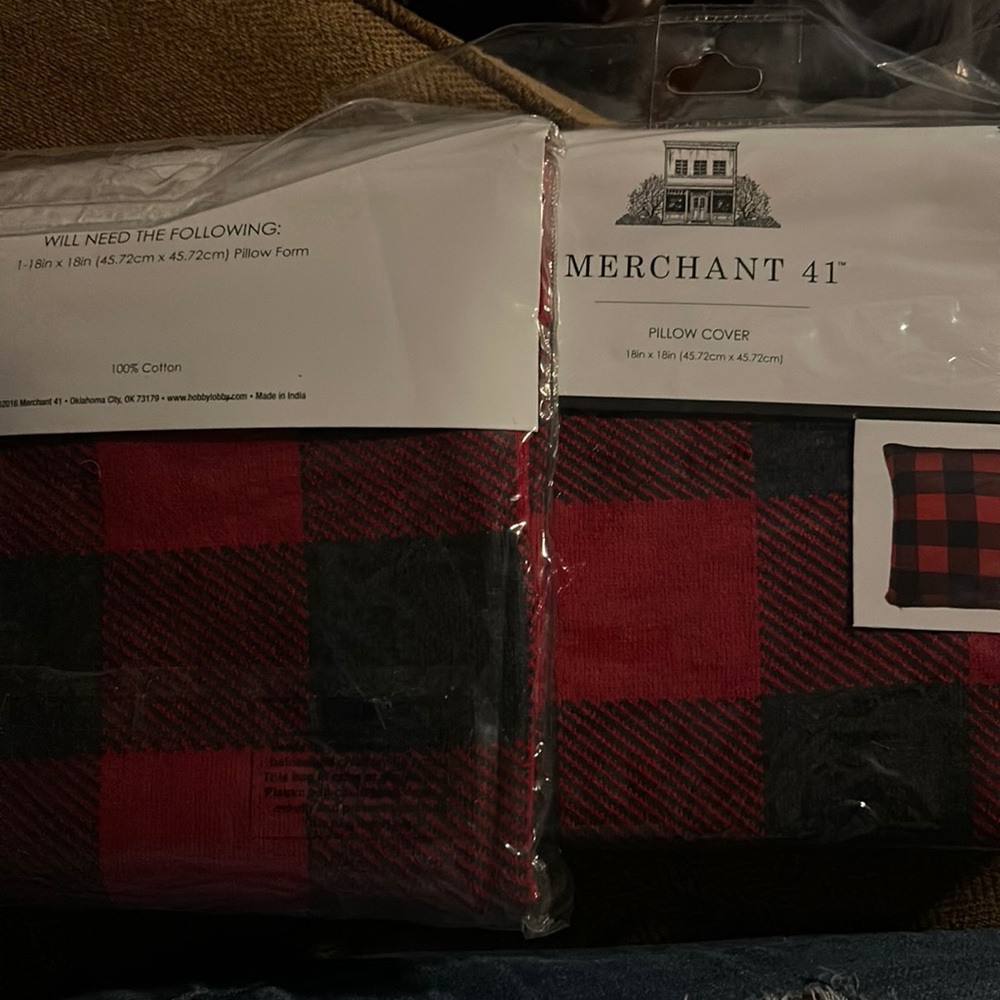 Brand new black and red pillow cover